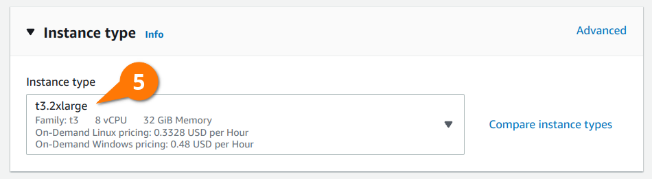 Setting the instance size