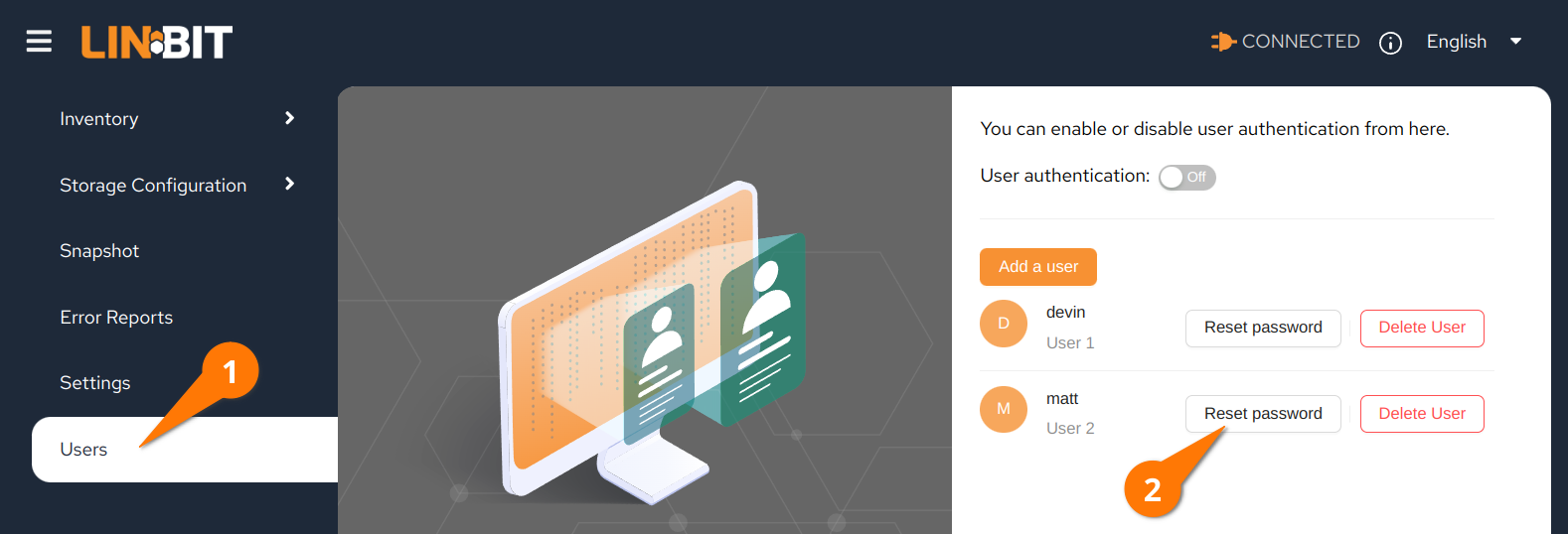 LINBIT GUI users section